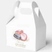 Pastel Bonjour Bébé French Macarons Babydusche Geschenkschachtel (Vorderseite)