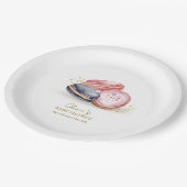 Pastel Bonjour Bébé French Macarons Babydusche Pappteller (Schrägansicht)