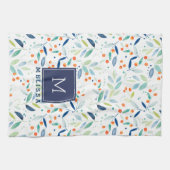 Pastel Botanica Muster Aquarellfarben Illustration Handtuch (Horizontal)