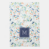 Pastel Botanica Muster Aquarellfarben Illustration Handtuch (Vertikal)