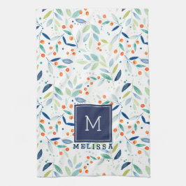 Pastel Botanica Muster Aquarellfarben Illustration Handtuch