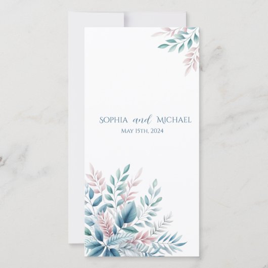 Pastel Botanical- Hochzeitsprogramm- (Vorderseite)
