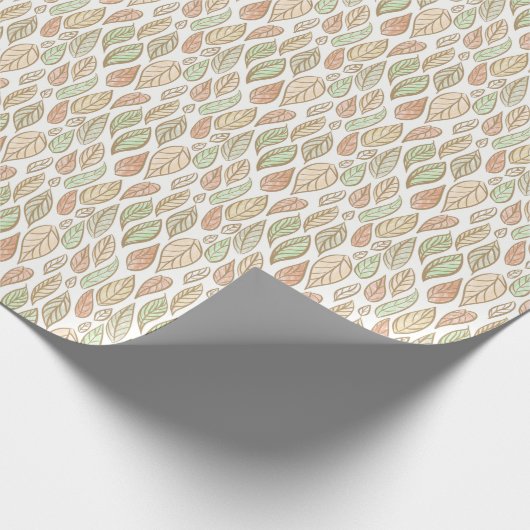Pastel Botanical Leaf Pattern Geschenkpapier (Ecke)