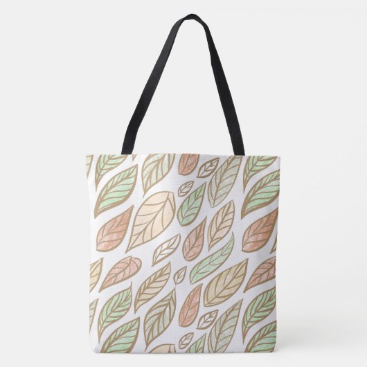 Pastel Botanical Leaf Pattern Tasche (Vorderseite)