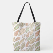Pastel Botanical Leaf Pattern Tasche (Rückseite)