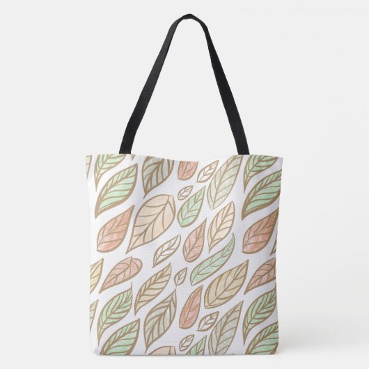 Pastel Botanical Leaf Pattern Tasche (Rückseite)