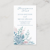 Pastel Botanical-Registry-Honeymoon Visitenkarte (Rückseite)