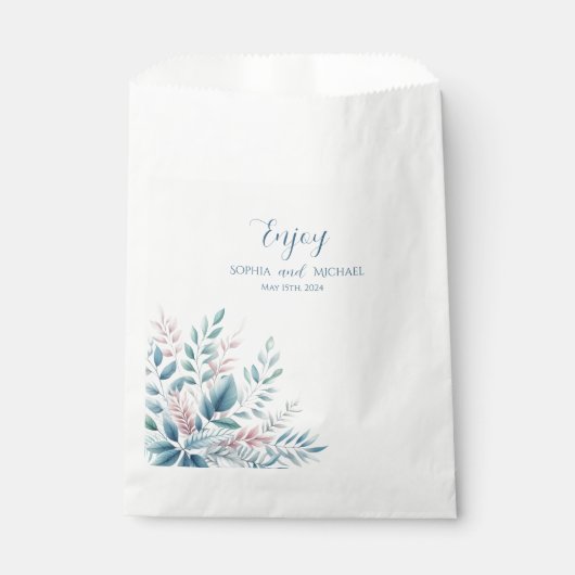 Pastel Botanical Wedding-Danke Geschenktütchen (Vorderseite)