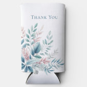 Pastel Botanical Wedding-Danke Selters Dosenkühler (Vorderseite)