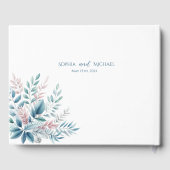 Pastel Botanical Wedding Guest Book Gästebuch (Rückseite)