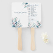 Pastel Botanical Wedding Program Fächer (Vorne und Hinten)