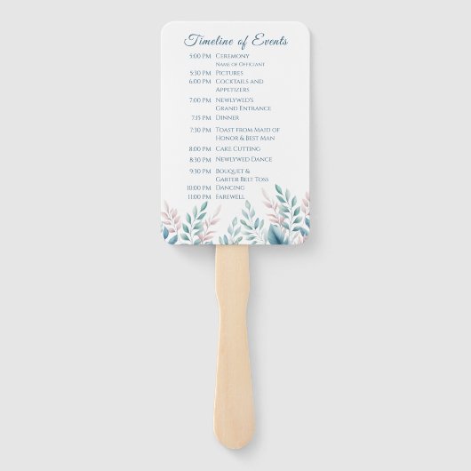 Pastel Botanical Wedding Program Fächer (Rückseite)