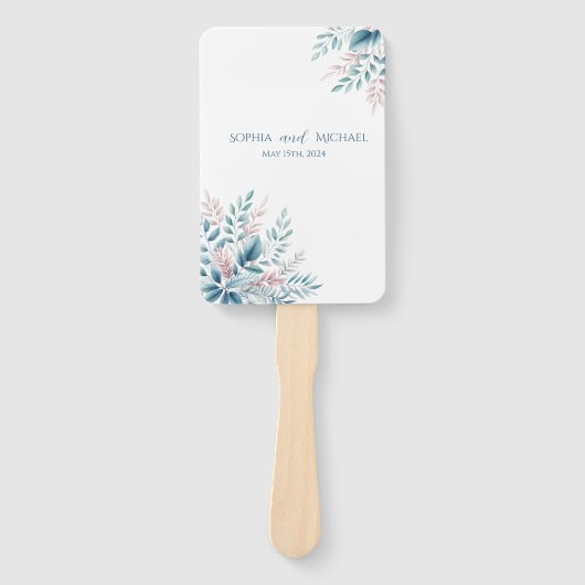 Pastel Botanical Wedding Program Fächer (Vorderseite)