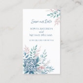 Pastel Botanical Wedding-Save the Date- Visitenkarte (Rückseite)
