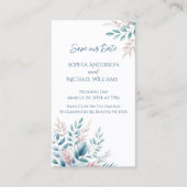 Pastel Botanical Wedding-Save the Date- Visitenkarte (Vorderseite)