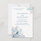 Pastel Botanical Wedding Thema Einladung (Vorderseite)