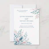 Pastel Botanical Wedding Thema Einladung (Vorderseite)