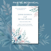 Pastel Botanical Wedding Thema Einladung
