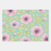 Pastel Botanical Wrapping Paper Set of 3 Geschenkpapier Set (Vorderseite 3)