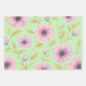 Pastel Botanical Wrapping Paper Set of 3 Geschenkpapier Set (Vorderseite 2)