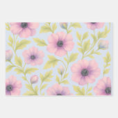 Pastel Botanical Wrapping Paper Set of 3 Geschenkpapier Set (Vorderseite 3)