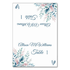 Pastel-Botanisch-Geflügel-Symbol für Hochzeiten- Tischnummer