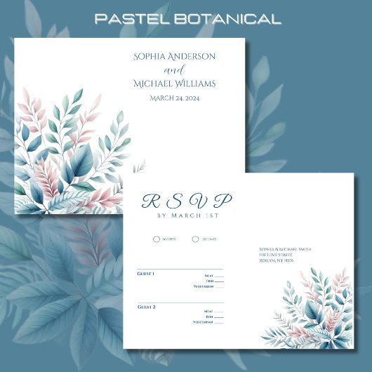 Pastel Botanisch-UAWG-Hochzeit - Postkarte