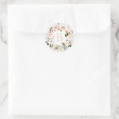 Pastel Botanisches Spitzen-Monogramm Runder Aufkleber (Tasche)