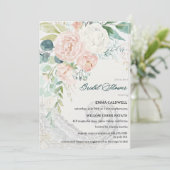 Pastel Bouquet Bridal Shower Invitation Einladung (Stehend Vorderseite)