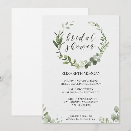 Pastel Bouquet Bridal Shower Invitation Floral Einladung (Vorne/Hinten)