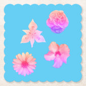 Pastel Bouquet Paper Coaster Untersetzer (Vorderseite)