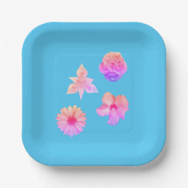 Pastel Bouquet Paper Plate Pappteller