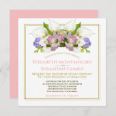 Pastel Bouquet Spring Floral Arch Square Hochzeit Einladung (Vorne/Hinten)