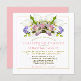 Pastel Bouquet Spring Floral Arch Square Hochzeit Einladung
