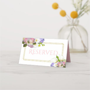 Pastel Bouquet Spring Floral Wedding vorbehalten Platzkarte