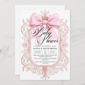  Pastel Bow Bohemian Girl Baby Shower Einladung (Vorne/Hinten)