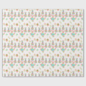 Pastel Bow Bunny Easter Pattern Geschenkpapier (Flach)