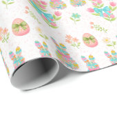 Pastel Bow Bunny Easter Pattern Geschenkpapier (Rolleneckpunkt)