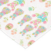 Pastel Bow Bunny Easter Spring Floral Kurzer Tischläufer (Ecke)