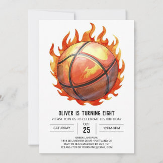 Pastel Boy Modern Basketball Geburtstag Einladung