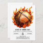 Pastel Boy Modern Basketball Geburtstag Einladung (Vorne/Hinten)