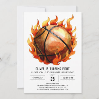 Pastel Boy Modern Basketball Geburtstag Einladung