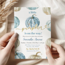 Pastel Boy Pumpkin ist auf dem Weg Babydusche