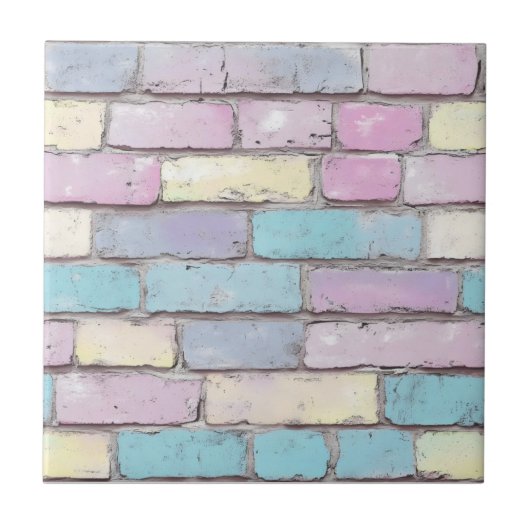 Pastel Brick Pattern Fliese (Vorderseite)