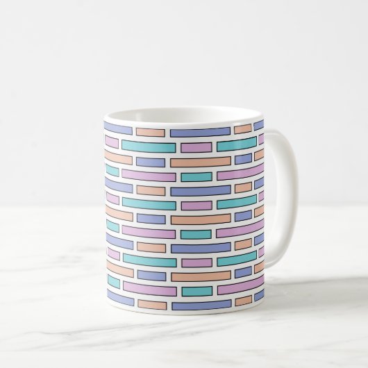 Pastel Bricks Mosaic Kaffeetasse (VorderseiteRechts)