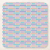 Pastel Bricks Mosaic Rechteckiger Pappuntersetzer (Vorderseite)
