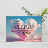 Pastel Bridal auf Cloud Nine Einladung (Stehend Vorderseite)