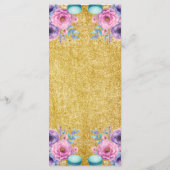 Pastel Bridal Brunch Pink & Gold Menükarte (Rückseite)