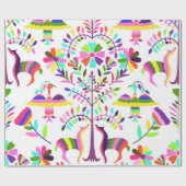 Pastel Brights Otomi Print Wrapping Paper Geschenkpapier (Flach)