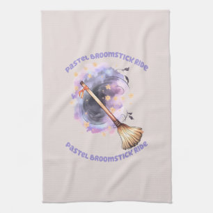 Pastel Broomstick Ride Geschirrtuch